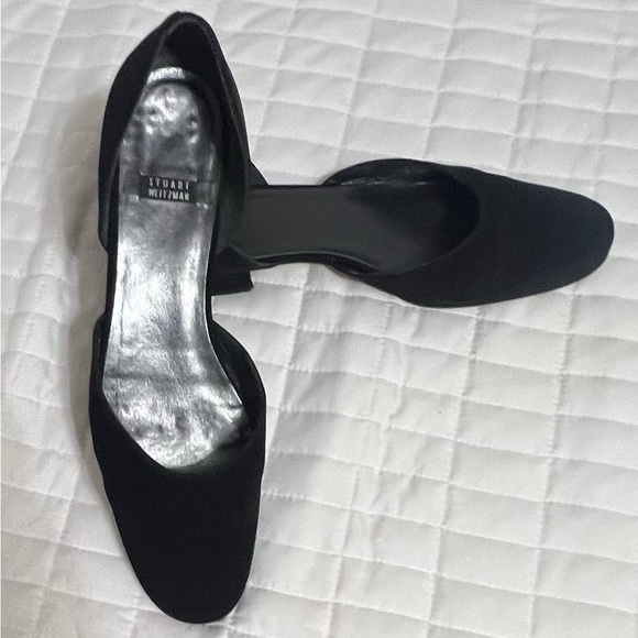 Stuart Whitman black dress flat shoe round toe Size 9 1/2 aaaa (extra slim) - Picture 2 of 8